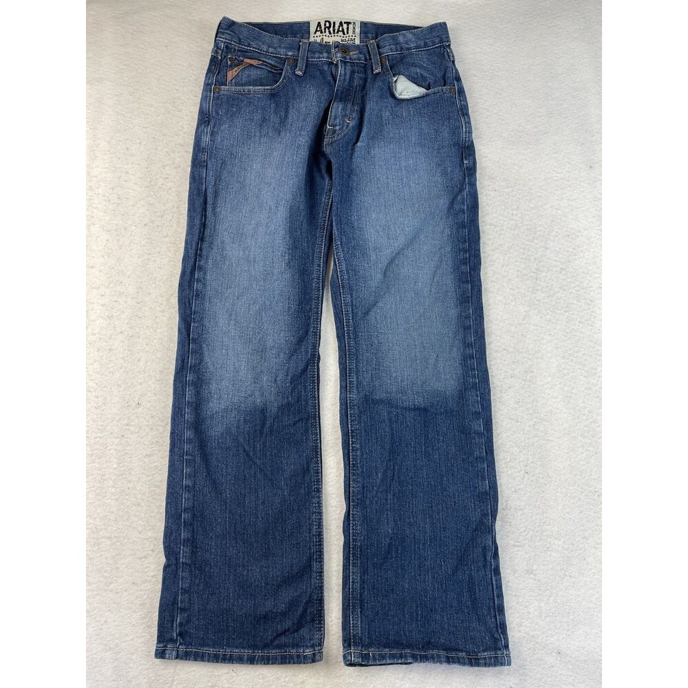 Ariat M5 Men’s 30X30 Slim Straight Blue Jeans Medium Wash Denim Cotton Stretch